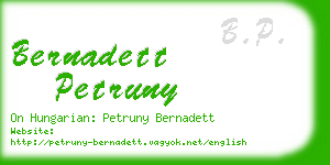 bernadett petruny business card